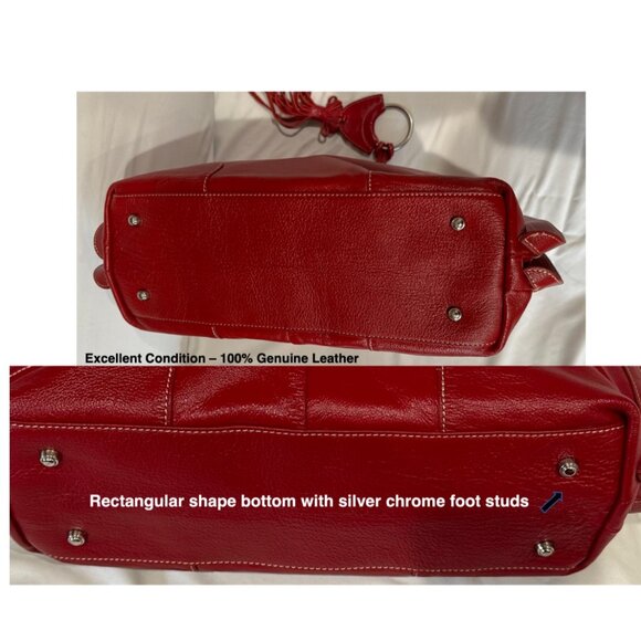 Bella Rosa Maria Boutique | Celsius | Genuine Leather | Red Handbag | Large - Picture 7 of 12